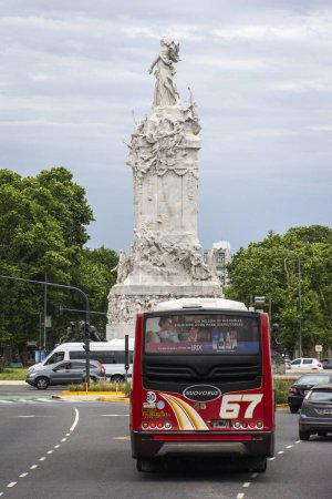 Photo for White monument and gift from the spanish in Palermo, Buenos Aires, Argentina - Royalty Free Image