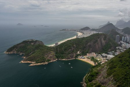 Beautiful view to Sugar Loaf Mountain cable car in Rio de Janeiro, Brazil