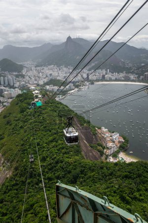 Schöne Aussicht auf die Seilbahn am Zuckerhut in Rio de Janeiro, Brasilien