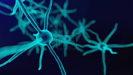 Foto de Neuronas 3d para la ilustración del diseño médico. - Imagen libre de derechos