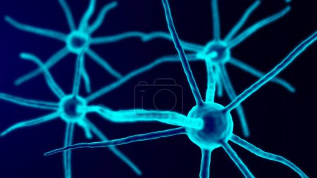Foto de Neuronas 3d para la ilustración del diseño médico. - Imagen libre de derechos