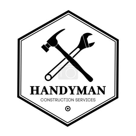 Illustration for Handyman logo vector design. - Royalty Free Image