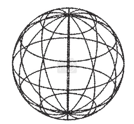 Illustration for Wireframe sphere vector stipple lines - Royalty Free Image