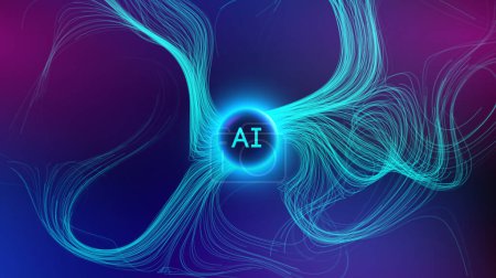 Neural network abstract digital background. Technology background, data science. Artificial intelligence background.