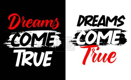 Téléchargez les illustrations : Les rêves deviennent réalité motivation courtes citations illustration vectorielle d'un ensemble de lettrage - en licence libre de droit