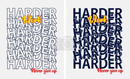 Illustration for Work harder vector illustration of the alphabet of the letters - Royalty Free Image