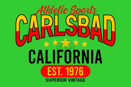 Illustration for Carlsbad California t-shirt design vector illustration of a sports poster, - Royalty Free Image