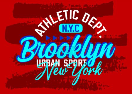 Illustration for Brooklyn New York urban athletic sports typeface vintage college, graphic design, slogan t-shirt, typography, vector illustration, for print on t shirts etc. - Royalty Free Image