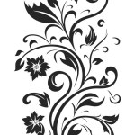 Flower silhouette on white background. Vector illustration EPS 10
