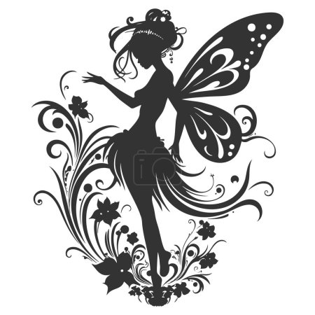 Illustration for Fairy with a flower isolated on a white background. EPS 10 - Royalty Free Image