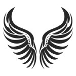 wings silhouette. vector illustration Icon.