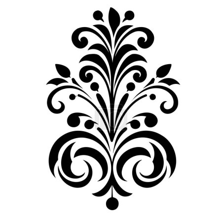 Ilustración de Ornamento, grabado, borde, patrón retro floral, estilo antiguo, acanto, follaje remolino elemento de diseño decorativo Eps 10 - Imagen libre de derechos
