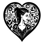 Symbol of love for Valentine s Day, prints on T-shirts and textiles, fabric products, fashion trends, logos, emblems, cards, web icons, etc. Vector
