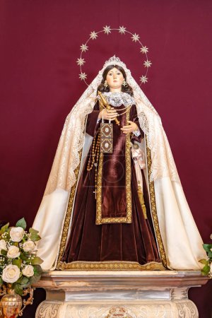 Photo for Image of the Virgen del Carmen, Virgin of Carmel, patron saint of sailors, inside of the Ermita de la  Soledad, hermitage of solitude, in Huelva, Spain - Royalty Free Image