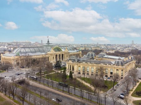 Téléchargez les photos : Vue aérienne du Grand Palais des Champs-elyses (Grand Palais des Champs-elyses) est un site historique, une salle d'exposition et un complexe muséal situé aux Champs-elyses. - en image libre de droit