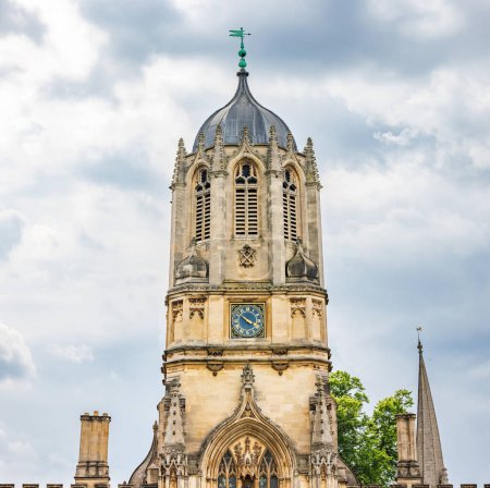 Photo for The Tom Tower, a bell tower in Oxford, England, named after its bell, Great Tom. It is over Tom Gate, on St Aldates, the main entrance of Christ Church, Oxford, UK - Royalty Free Image