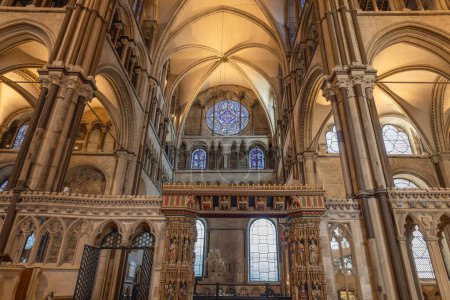 Photo for Canterbury, UK-May 20, 2023: Interior of Canterbury Cathedral in Canterbury, Kent. One of the oldest and famous Christian churches in UK. Its Archbishop is leader of the worldwide Anglican Communion - Royalty Free Image