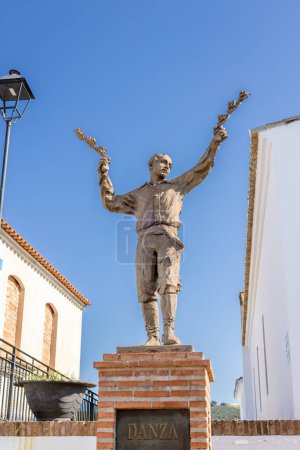 Photo for Sanlucar de Guadiana, Huelva, Spain - February 3, 2024: The monument to the Danza de las Flores (flower dance), in the village of Sanlucar de Guadiana, Huelva province, Andalusia, Spain - Royalty Free Image