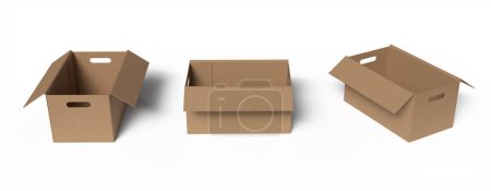 Photo for Set of carton box isolated on white background. 3d illustration - Royalty Free Image