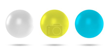 Set of vector colored spheres with a shadow