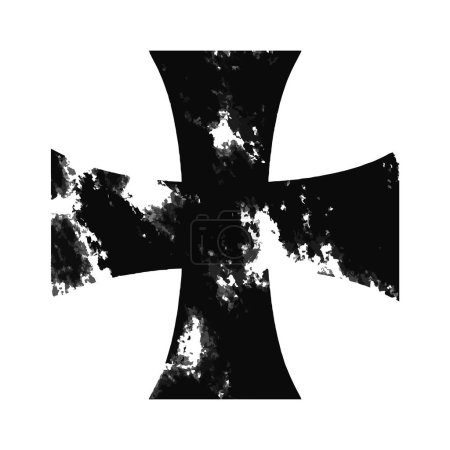 Téléchargez les illustrations : Croix templière médiévale grunge noire de Malte. Un signe chrétien. Chevaliers symbole de croiseur Templier. Illustration vectorielle - en licence libre de droit