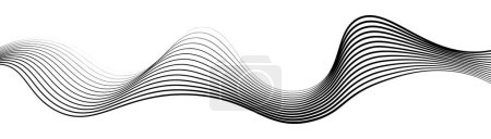 Ilustración de Fondo abstracto ondas lisas. negro y blanco rayas onduladas fondo - Imagen libre de derechos