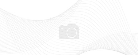 Téléchargez les illustrations : Lignes ondulées grises. technologie abstraite. illustration vectorielle - en licence libre de droit