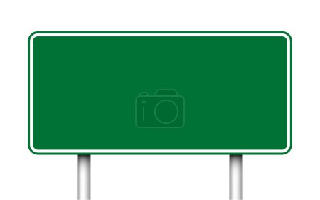 Blank Green Freeway Sign Isolated on White . Vector illustration
