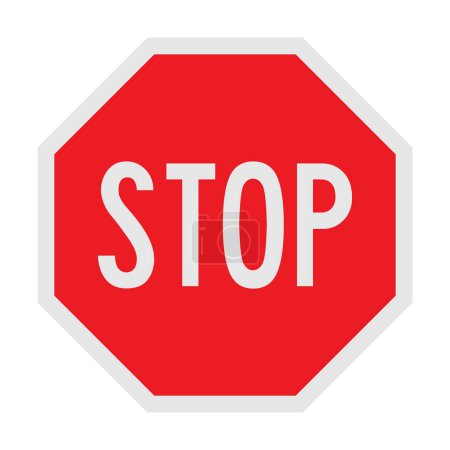 Illustration for Stop sign isolated on white. Vector illustration - Royalty Free Image