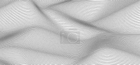 abstracto negro y blanco vector onda fondo. 