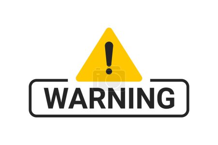 Illustration for Warning sign. Vector isolated illustration. Attention or caution icon. attention warning sign, error danger, triangle with exclamation mark. Vector illustration - Royalty Free Image