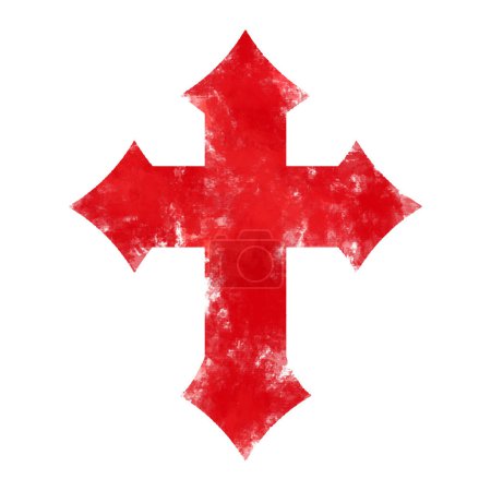 Illustration for Knights Templar cross. Grunge texture. Vector illustration - Royalty Free Image