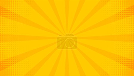 Ilustración de Naranja medio tono cómic zoom líneas fondo. Ilustración vectorial - Imagen libre de derechos