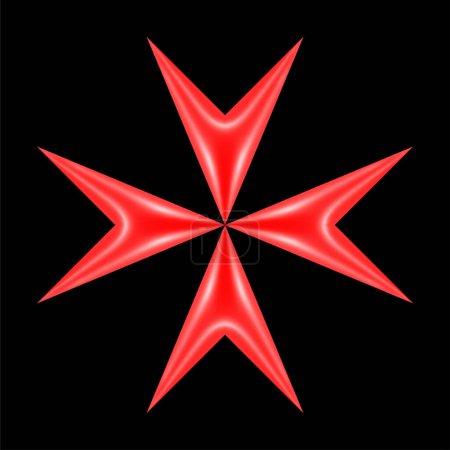 Téléchargez les illustrations : Croix vectorielle maltaise sur fond noir. Illustration vectorielle - en licence libre de droit