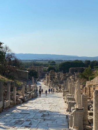 Photo for Marble street in ancient Ephesus city, Selcuk, Izmir Turkey - Royalty Free Image