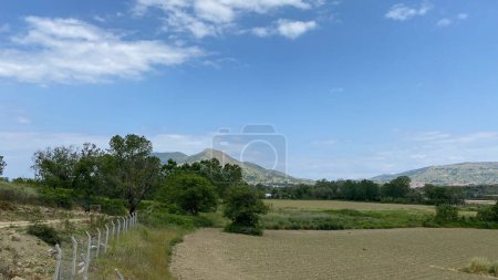 Téléchargez les photos : Grand champ agricole dans le village "Zeytinlikoy" près de l'aéroport national - Gokceada Imbros île, Canakkale - en image libre de droit