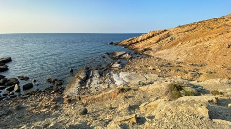 Téléchargez les photos : Paysage marin de Blue Bay (Mavi Koy) à côté du parc national sous-marin de Gokceada Yildiz Bay. Île d'Imbros, Canakkale, Turquie - en image libre de droit