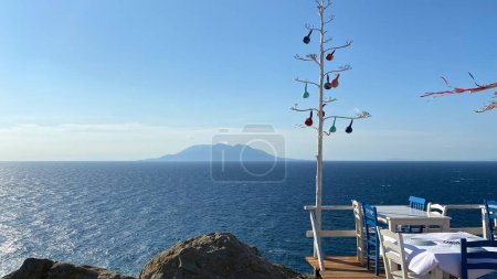 Photo for Samothrace island view from Kalekoy, Gokceada, Canakkale, Turkey - Royalty Free Image
