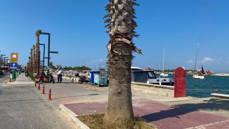 Téléchargez les photos : Urla, Turquie - 18 août 2023 : Vue sur le port à Iskele, Urla. Urla est populer pêche vieille ville à Izmir. - en image libre de droit