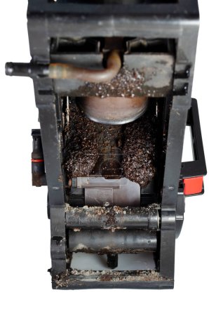 Photo for Disassembled coffee machine with coffee remains - Royalty Free Image