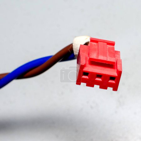 Photo for Electrical connectors of an old TV with electronic components - Royalty Free Image