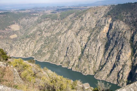 Photo for Landscape of Ribeira Sacra and river Sil canyon in Galicia, Spain - Royalty Free Image