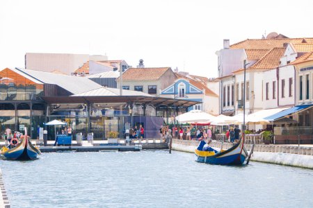 Photo for At Aveiro, Portugal, On 30-08-2023- the central canal of the town on the Ria lagoon - Royalty Free Image