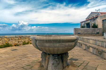 Photo for Panoramic terrace and view point at Cefalu, Palermo province, Sicily , Italy - Royalty Free Image