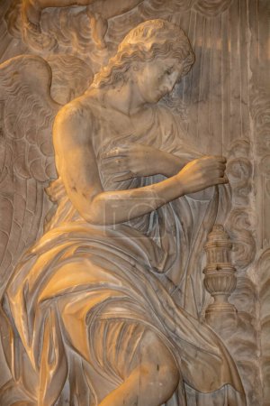 Photo for Bas relief representing an angel in a chape of the cathesral of Termini Imerese, Palermo province, Sicily, Italy - Royalty Free Image