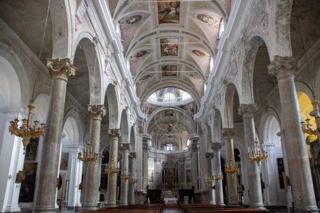 Photo for Interior of San Nicola di Bari, also called the Matrice,  the cathedral of Termini Imerese, Palermo province, Sicily - Royalty Free Image