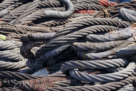 Photo for Close up of ropes in the port - Royalty Free Image