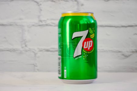 Photo for October 31, 2022 Ukraine city Kyiv iron can of drink 7 up - Royalty Free Image