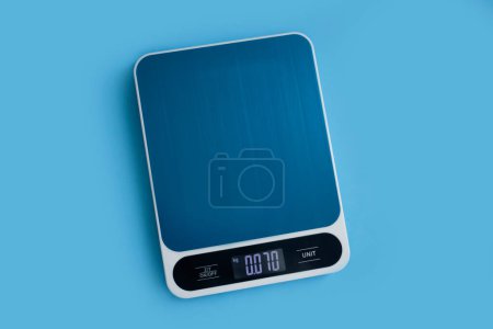 Photo for Electronic kitchen scales on a colored background - Royalty Free Image