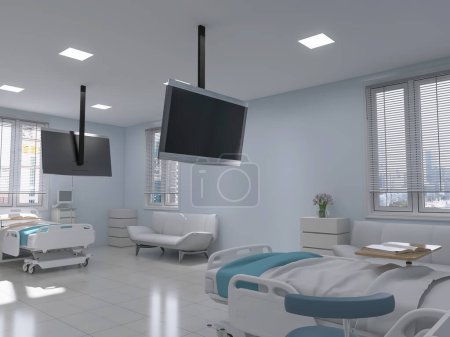 Photo for Hospital ward interior, 3d render, 3d illustration - Royalty Free Image